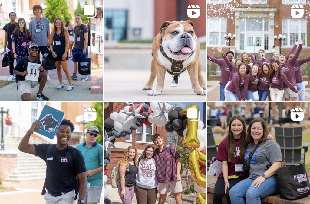 Screenshot of MSU Admit Instagram showing how fun campus tours are with multiple pictures and videos