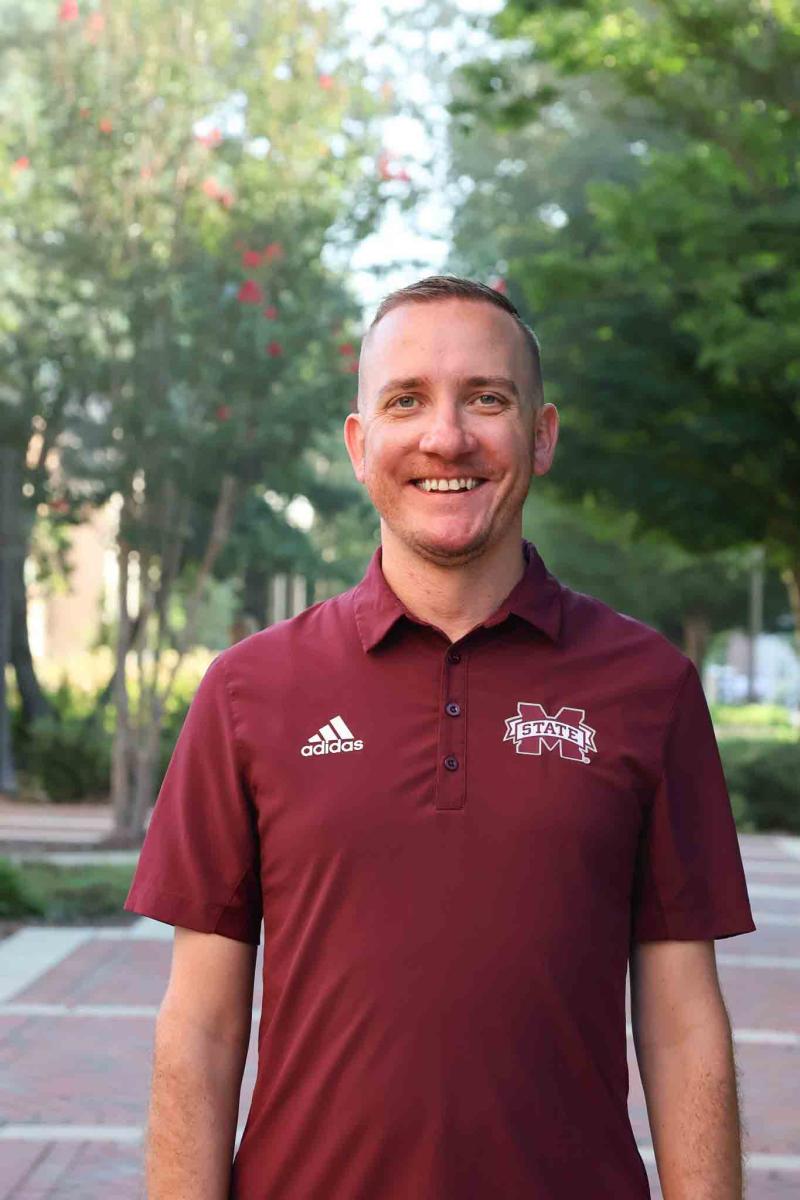 Mississippi State University professional headshot of admissions counselor, Brandon Scott Fields.. 