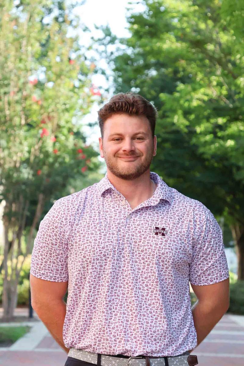 Mississippi State University professional headshot of admissions counselor, Tucker Atkinson. 